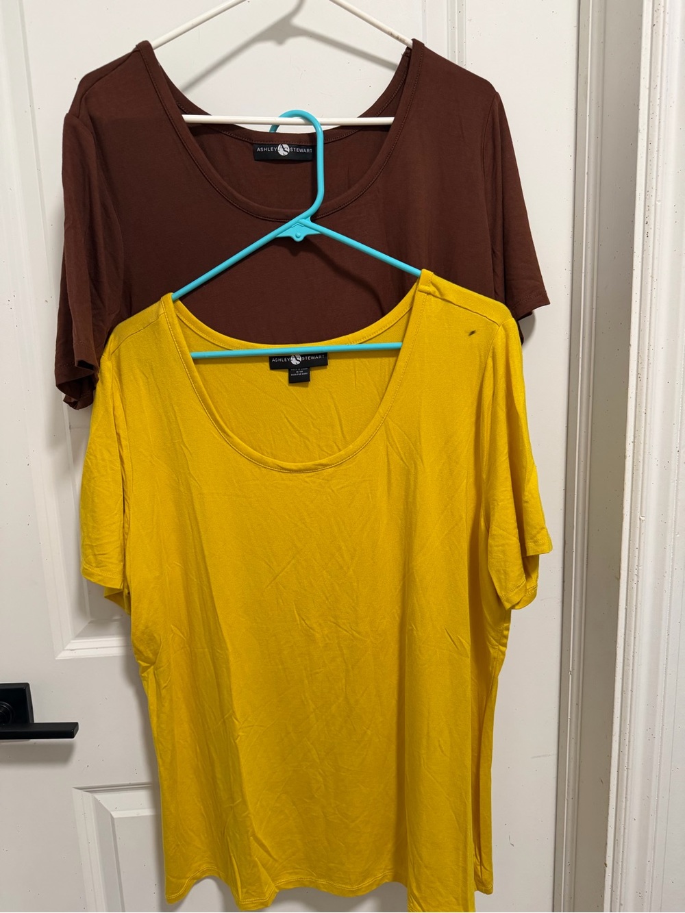 Ashley Stewart Women’s Scoop Neck Short Sleeve Top - Yellow